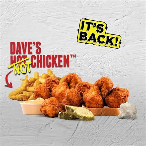 Daves Hot Chicken Cauliflower Menu With Prices May 2025