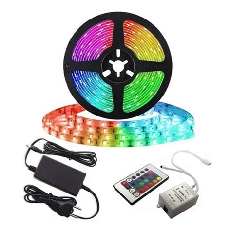 Kit Fita Led Rgb Rolo M Ip Controle E Fonte Kapbom