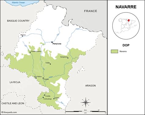 Navarre Map of Vineyards Wine Regions