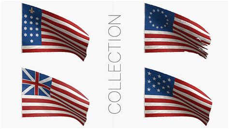 American Revolutionary War Flags Collection VR / AR / low-poly | CGTrader