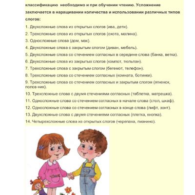 Типы слоговой структуры слов по А. К. Марковой. Блог Лого Портал