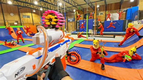 Nerf War Amusement Park Battle Nerf First Person Shooter Youtube