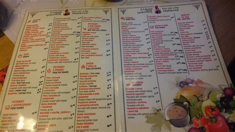 Menu At Zajazd Przy Go Ci Cu Restaurant Garbatka Letnisko