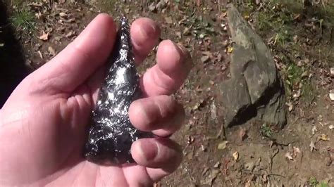 Flintknapped Rainbow Obsidian Preform With Silver Sheen On One Side