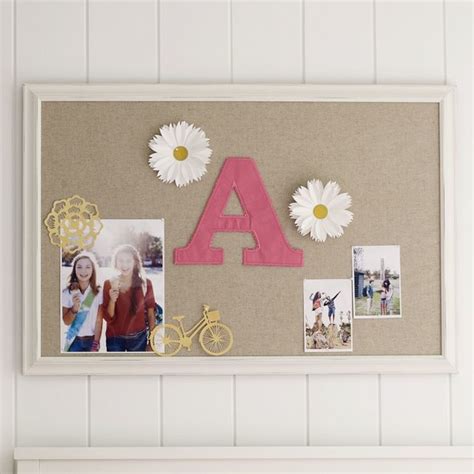 Monogram Linen Framed Pinboard Bulletin Boards And Chalkboards