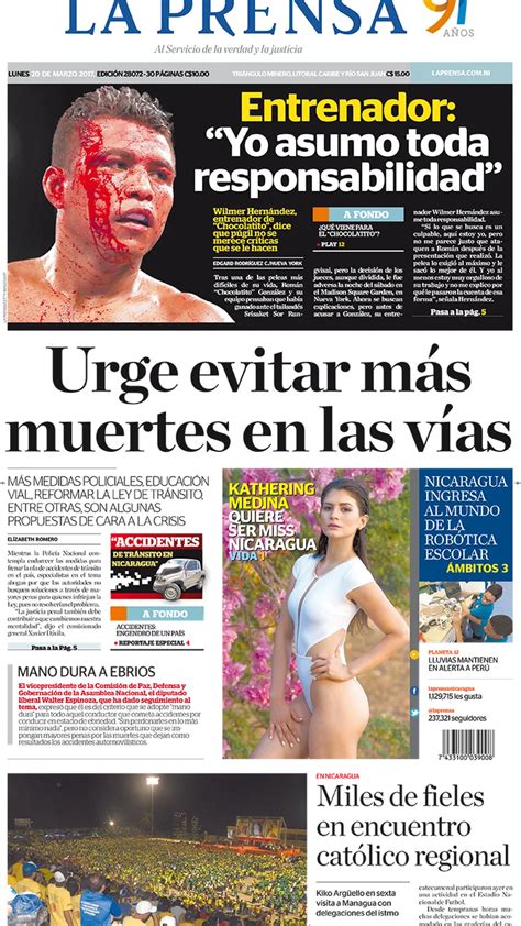 La Prensa Nicaragua Lunes 20 De Marzo De 2017 Infobae