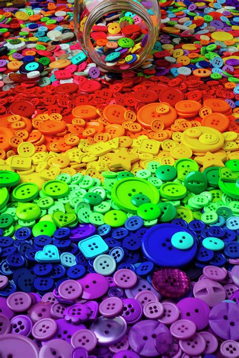 Glass Jar And Rainbow Buttons Photograph By Garry Gay Pixels