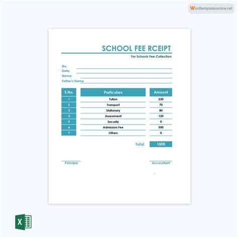 14 Free School Fee Receipt Templates Word Pdf