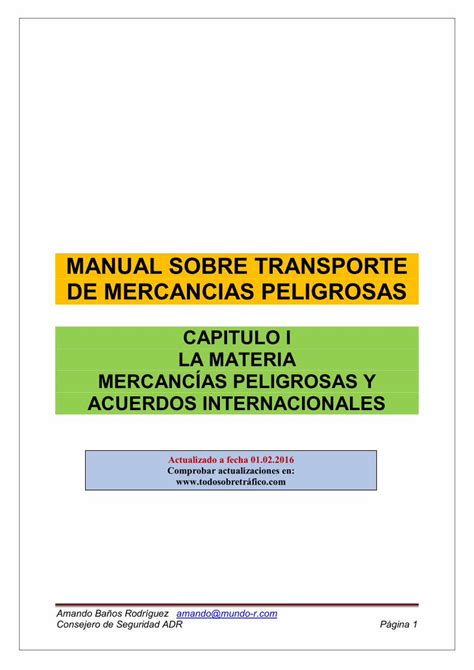 PDF MANUAL SOBRE TRANSPORTE DE MERCANCIAS PELIGROSAS PDF FileAmando