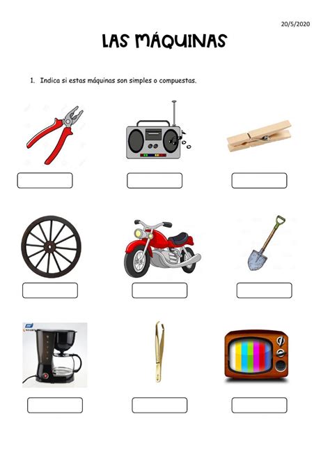 Ficha De Las Máquinas En Pdf Online Imagenes De Maquinas Simples Maquinas Simples Y