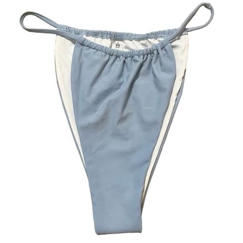 Swim New Blooming Jelly Blue Cheeky High Cut High Leg String Bikini Bottom Large Nwot Poshmark