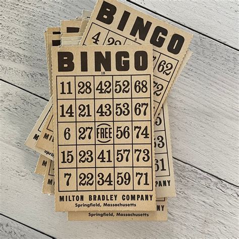 Vintage Milton Bradley Bingo Card Single Card Many Available Etsy