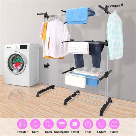 Johgee S Choir Linge Pliable Avec Ailes Sur Niveaux Etendoir