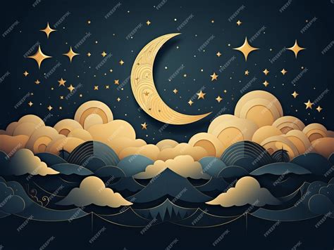 Premium Photo | A night sky with clouds and the moon