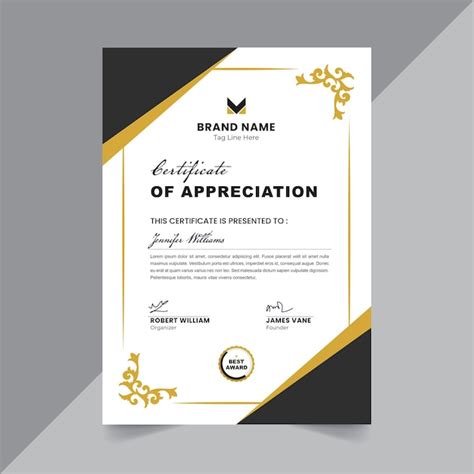 Premium PSD | Certificate Of Appreciation Design Layout