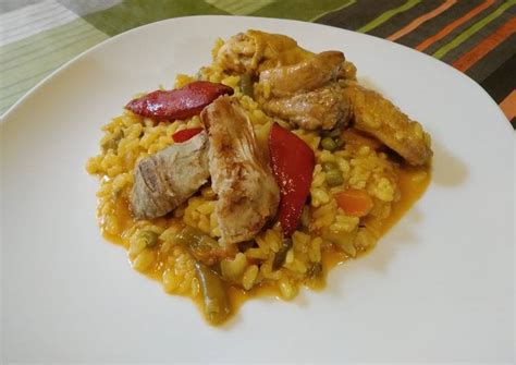 Arroz Meloso Con Pollo Costilla De Cerdo Y Verduras Receta De Rosa