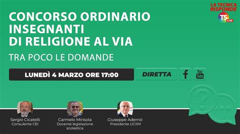 Concorso Ordinario Insegnanti Religione Al Via Tra Poco Le Domande