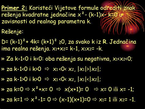 Vijetove Formule Rastavljanje Kvadratnog Trinoma Na Linearne Inioce