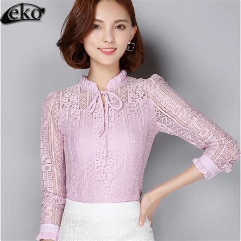 Buy Women Lace Blouses 2016 Korean Autumn Fashion Long