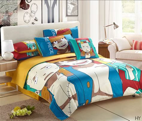 Free Shipping One Piece Anime Bedding Sets Bed Set Bedroom Set Full Queen 4pcs Pure Cotton