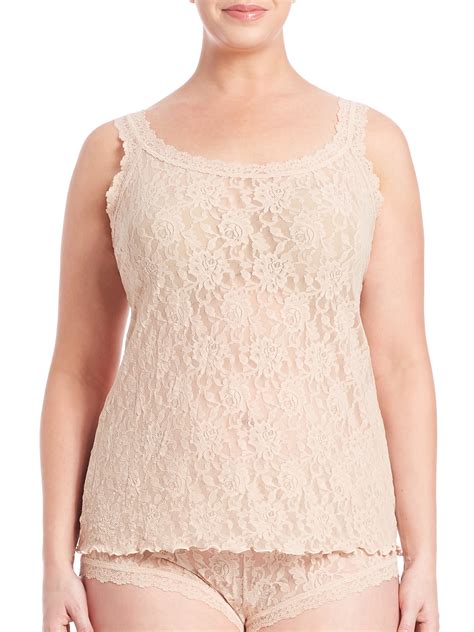 Hanky Panky Plus Size Signature Lace Camisole In Pink Lyst