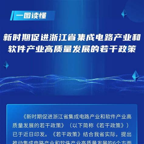 一图读懂 新时期促进浙江省集成电路产业和软件产业高质量发展的若干政策璐瑶朱琼规划