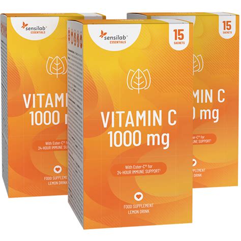 Essentials Vitamin C 1000 Mg High Dose Vegan 15 Sachets Sensilab