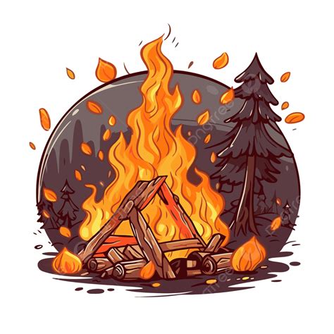 Bonfire Clipart An Illustration Of A Camp Fire With Branches In The Air