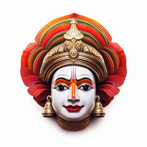 Premium AI Image Illustration Of Colorful Kathakali Dancer For Happy