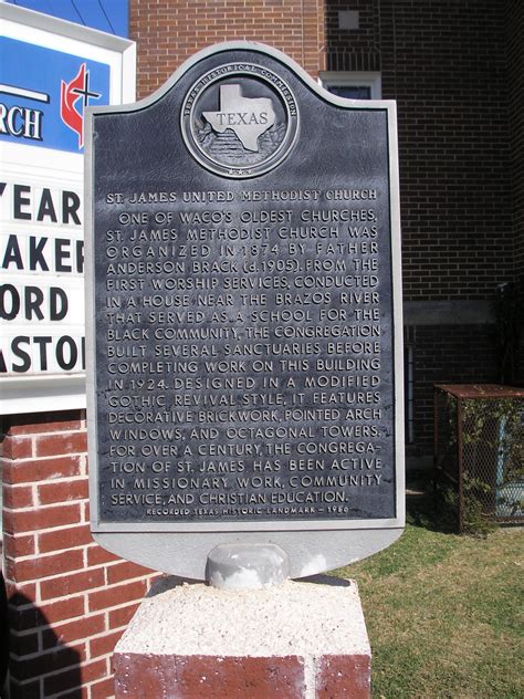 Texas Historical Commission Marker St James Methodist Church The