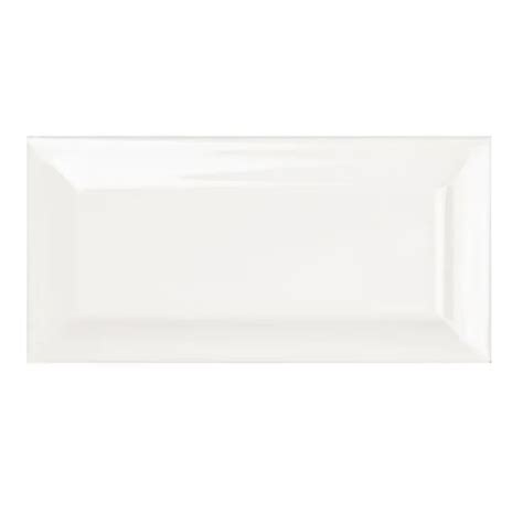 Glossy White Bevelled Metro Tile Global Stone