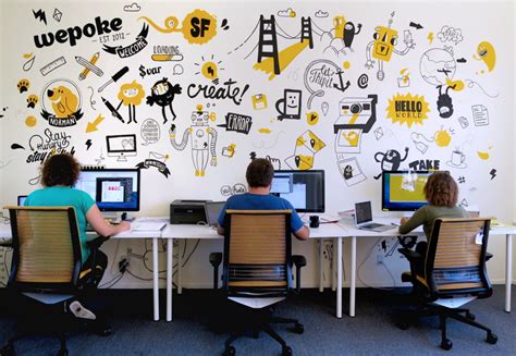 Lienke Rabens Doodle Ish Illustrations Friday Illustrated Office Mural Office Wall