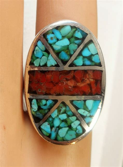 Native American Navajo Sterling Vintage Turquoise Cor Gem