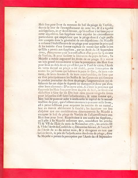 Arrest Du Conseil D Tat Du Roi Qui Exempte Des Huit Sous Pour Livre