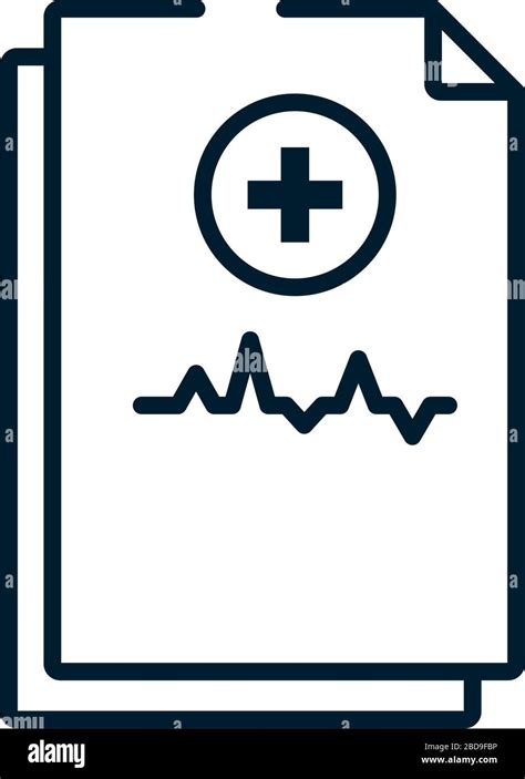 Icono De Informes M Dicos Sobre Fondo Blanco Estilo De L Nea