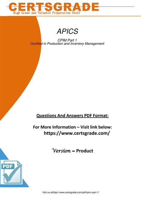 Apics Cpim Part 1 Practice Test For Achieving High Score