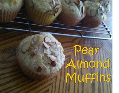 Pear Almond Muffins | Almond muffins, Caramel pears, Breakfast brunch ...