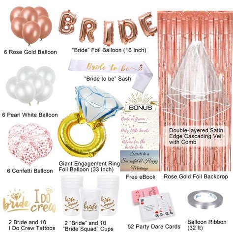 Rose Gold Bachelorette Party Decorations Kit Bridal Shower Etsy Etsy Bridal Shower Gold