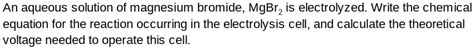 Solved An Aqueous Solution Of Magnesium Bromide Mgbr2 Is