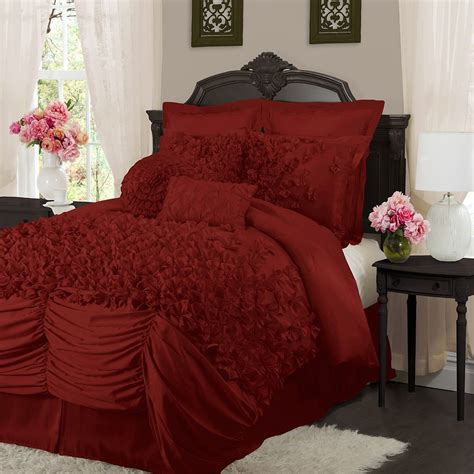 Lush Decor Lucia Bedding Coordinates Comforter Sets Red Bedding Red