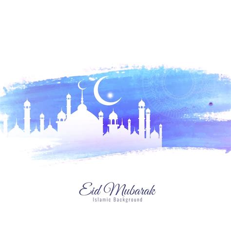 Premium Vector Abstract Eid Mubarak Watercolor Background Design