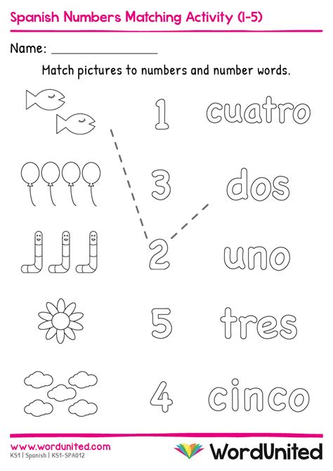 Numbers Worksheet In Spanish