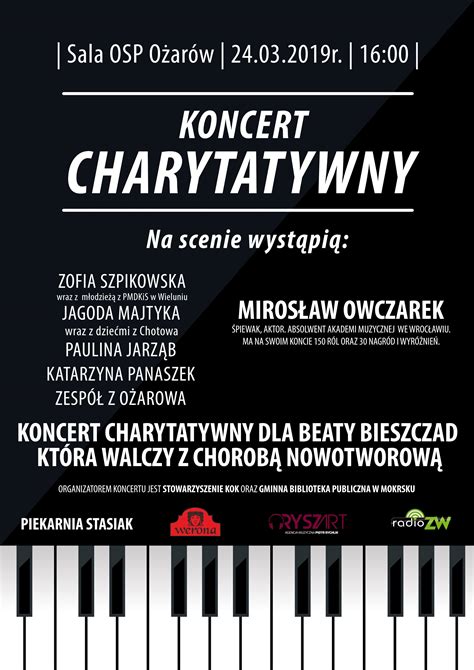 Zaproszenie Na Koncert Charytatywny Gminna Biblioteka Publiczna W Mokrsku