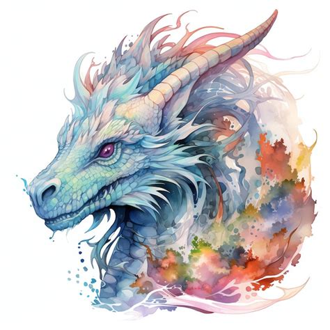 Wundersch Ne Drachen Aquarell Clipart Illustration Premium Foto