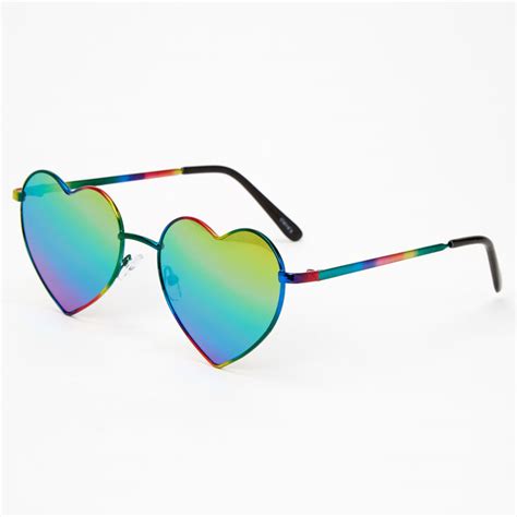 Rainbow Anodized Heart Sunglasses Claires Us