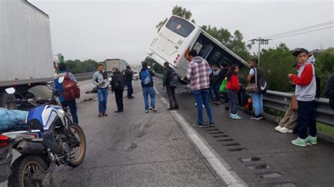 Seis lesionados por accidente de autobús en la autopista México