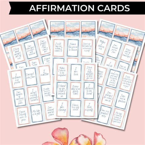 Printable Self Love Affirmation Card Deck 99 Positive Etsy