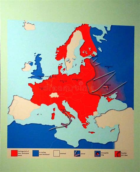 Mapa De Las Invasiones Y Retiros De Alemania De 1940 A 1944 Foto De
