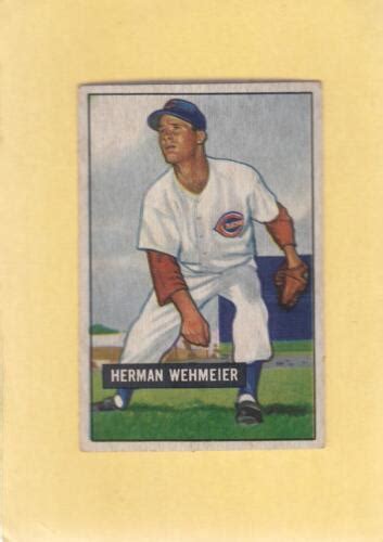 1951 Bowman 144 Herm Wehmeier Reds VG EX Very Good Excellent 24885 EBay