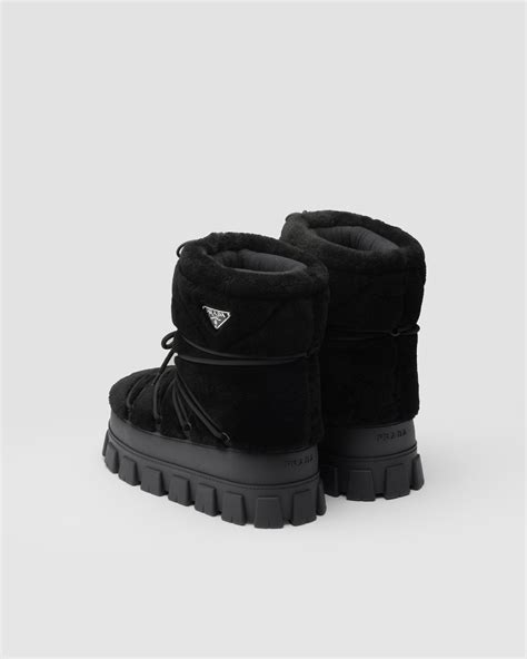 Black Shearling Après Ski Booties PRADA